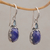 Sapphire and blue topaz dangle earrings, 'Palatial Horizon' - Sapphire and Blue Topaz Sterling Silver Dangle Earrings