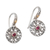 Rhodolite garnet dangle earrings, 'Temple Mystique' - Rhodolite Sterling Silver Dangle Earrings with Gold Accents