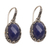 Gold accented sapphire dangle earrings, 'Perennial Passion' - Sapphire and Gold Accented Sterling Silver Dangle Earrings (image 2a) thumbail