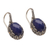Gold accented sapphire dangle earrings, 'Perennial Passion' - Sapphire and Gold Accented Sterling Silver Dangle Earrings (image 2d) thumbail