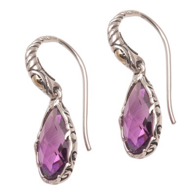 Balinese Amethyst and Sterling Silver Dangle Earrings - Ancient Majesty ...