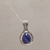 Sapphire pendant necklace, 'Floral Queen' - Sapphire and Sterling Silver Pendant Necklace from Bali