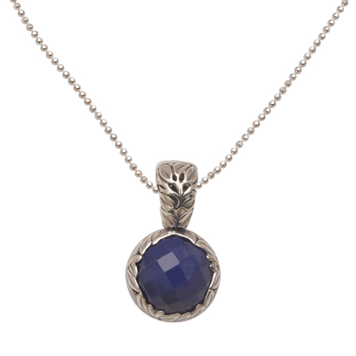 Balinese Sapphire and Sterling Silver Pendant Necklace