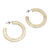 Brass half-hoop earrings, 'Infinity Yellow' - Textured Brass Half-Hoop Earrings with Sterling Silver Posts