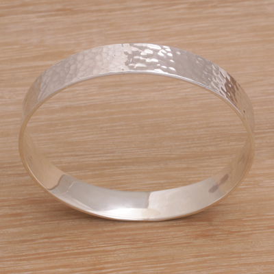 Sterling silver bangle bracelet, Celestial Reflection