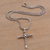 Sterling silver pendant necklace, 'Cross of Sheaves' - Sterling Silver Cross Pendant Necklace Handcrafted in Bali