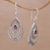 Garnet dangle earrings, 'Gift of Flowers in Red' - Artisan Handmade Garnet 925 Sterling Silver Earrings