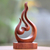 Wood sculpture, 'Lover's Passion' - Hand Carved Suar Wood Heart and Flame Abstract Sculpture (image 2) thumbail