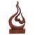 Wood sculpture, 'Lover's Passion' - Hand Carved Suar Wood Heart and Flame Abstract Sculpture thumbail