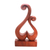 Wood sculpture, 'Lover's Bloom' - Hand Carved Suar Wood Abstract Heart Sculpture thumbail