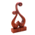 Wood sculpture, 'Lover's Bloom' - Hand Carved Suar Wood Abstract Heart Sculpture (image 2d) thumbail