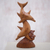 Wood sculpture, 'Dolphin Duo' - Handcrafted Suar Wood Dolphin Sculpture from Indonesia