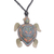 Polymer clay pendant necklace, 'Floating Turtle' - Handmade Polymer Clay Sea Turtle Pendant Necklace Indonesia (image 2a) thumbail