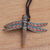 Polymer clay pendant necklace, 'Floating Dragonfly' - Handmade Dragonfly Pendant Necklace Polymer Clay Cotton Cord