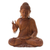 Wood statuette, 'Buddha Peace' - Hand Crafted Balinese Suar Wood Buddha Meditation Statuette