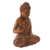 Wood statuette, 'Buddha Peace' - Hand Crafted Balinese Suar Wood Buddha Meditation Statuette (image 2c) thumbail