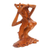 Wood statuette, 'Gadisku' - Hand Carved Suar Wood Woman Statuette from Bali