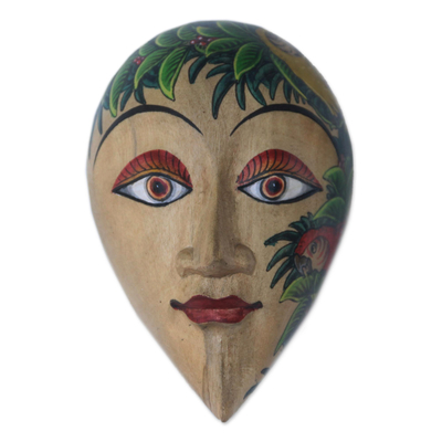 Schmuckschatulle aus Holz - Handgefertigte tropfenförmige, handbemalte Gesichts-Schmuckschatulle