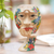 Wood mask, 'Butterfly Smile' - Hand Carved Hibiscus Wood Floral and Butterfly Mask thumbail