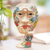 Máscara de madera - Máscara floral y mariposa de madera de hibisco tallada a mano