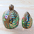 Wood statuette, 'Forest Spirits' (pair) - Pair of Hand Carved Wood Abstract Forest Guardian Statuettes (image 2b) thumbail