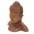 Wood statuette, 'Serenity of Buddha' - Hand Carved Suar Wood Buddha's Head Statuette from Bali (image 2d) thumbail