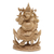 Wood sculpture, 'Ganesha Riding a Lotus' - Hand-Carved Crocodile Wood Sculpture of Ganesha from Bali