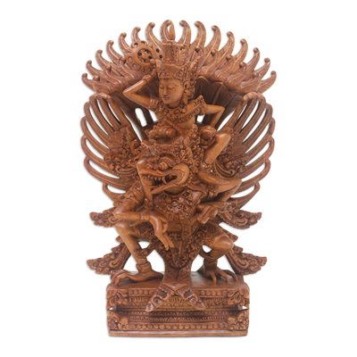 Hindu Suar Wood Sculpture of Vishnu from Bali