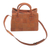Leather sling, 'Keraton Tiles' - Square Motif Leather Sling Handbag from Java