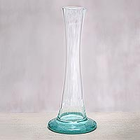Blown glass vase, 'Through You' - Blown Glass Cylindrical Tube Vase Handcrafted in Bali