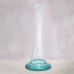 Blown glass vase, 'Through You' - Blown Glass Cylindrical Tube Vase Handcrafted in Bali