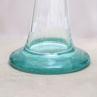 florero de vidrio soplado - Jarrón de tubo cilíndrico de vidrio soplado hecho a mano en Bali