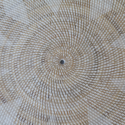 Alfombra de vinilo decorativa Comió hierba y bambú. - Tapete decorativo artesanal de fibra natural de Indonesia.