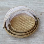 Ate grass and bamboo baskets, 'Dainty Weave' (set of 3) - Three Handwoven Ate Grass and Bamboo Baskets from Indonesia