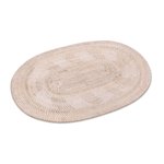 Ate grass and bamboo decorative table mat, 'Sunlight Weave' - Handwoven Oval Ate Grass and Bamboo Decorative Table Mat