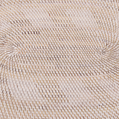 Ate grass and bamboo decorative table mat, 'Sunlight Weave' - Handwoven Oval Ate Grass and Bamboo Decorative Table Mat