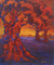 'Forest Corner' - Signed Impressionist Painting of Three Trees from Java thumbail