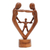 Wood sculpture, 'Our Blessing' - Hand-Carved Parents and Child Blessing Suar Wood Statuette thumbail