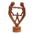 Wood sculpture, 'Our Blessing' - Hand-Carved Parents and Child Blessing Suar Wood Statuette (image 2d) thumbail