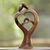 Wood statuette, 'Lovable' - Hand Carved Romantic Suar Wood Statuette from Bali thumbail