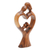 Wood statuette, 'Lovable' - Hand Carved Romantic Suar Wood Statuette from Bali
