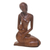 Wood statuette, 'Mother's Gift' - Mother and Child Hand Carved Suar Wood Sculpture