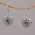 Garnet dangle earrings, 'Marry Me' - Heart-Shaped Garnet Dangle Earrings from Bali (image 2) thumbail