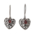 Garnet dangle earrings, 'Marry Me' - Heart-Shaped Garnet Dangle Earrings from Bali thumbail