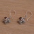 Garnet dangle earrings, 'Stellar Sparkle' - Star-Shaped Garnet Dangle Earrings from Bali (image 2c) thumbail
