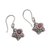 Garnet dangle earrings, 'Stellar Sparkle' - Star-Shaped Garnet Dangle Earrings from Bali (image 2d) thumbail