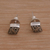 Sterling silver stud earrings, 'Diamond Curls' - Curl Motif Sterling Silver Stud Earrings from Bali (image 2) thumbail