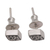 Sterling silver stud earrings, 'Diamond Curls' - Curl Motif Sterling Silver Stud Earrings from Bali (image 2c) thumbail