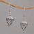Sterling silver dangle earrings, 'Pointed Vines' - Pointed Sterling Silver Dangle Earrings Crafted in Bali (image 2) thumbail