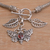 Garnet charm bracelet, 'Butterfly Dawn' - Garnet and Silver Butterfly Charm Bracelet from Bali (image 2b) thumbail